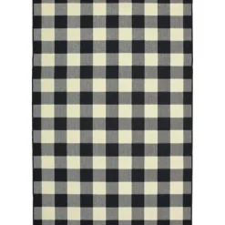Outdoor Rugs-Kirkland's Home Madura Buffalo Check Outdoor Area Rug, 3X5 Black/White