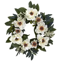 Wreaths-Kirkland's Home Magnolia And Berry Wreath White