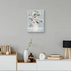 Canvas Art-Kirkland's Home Magnolia Charm Canvas Art Print, 18X24 In. White/Blue