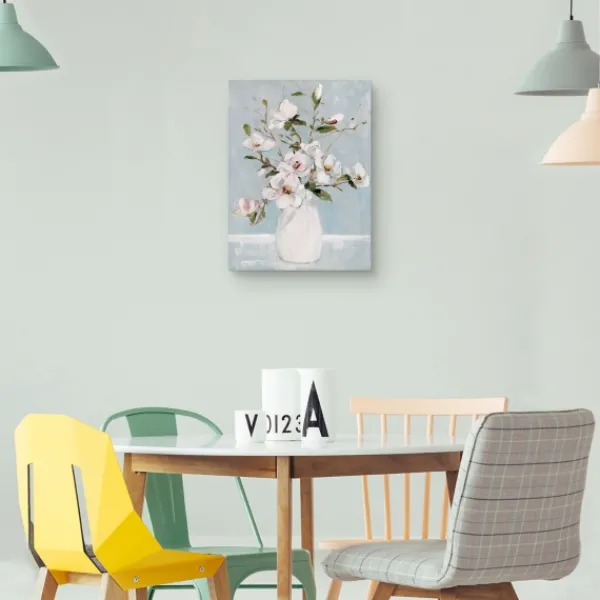 Canvas Art-Kirkland's Home Magnolia Charm Canvas Art Print, 18X24 In. White/Blue