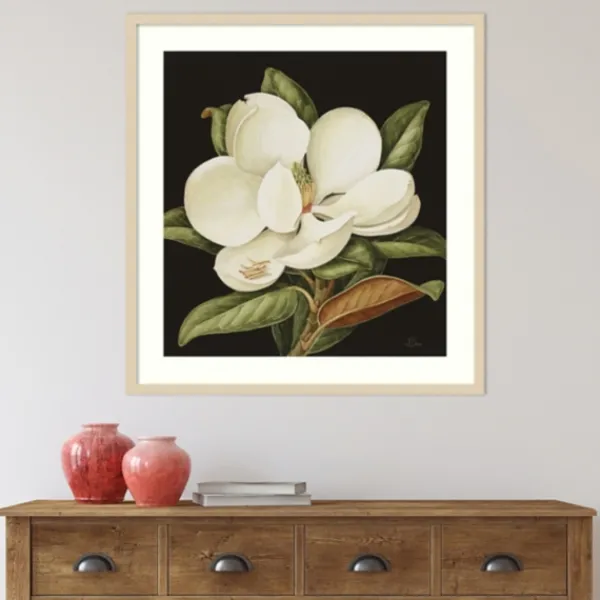 Framed Art-Kirkland's Home Magnolia Grandflora Framed Art Print White/Green/Black