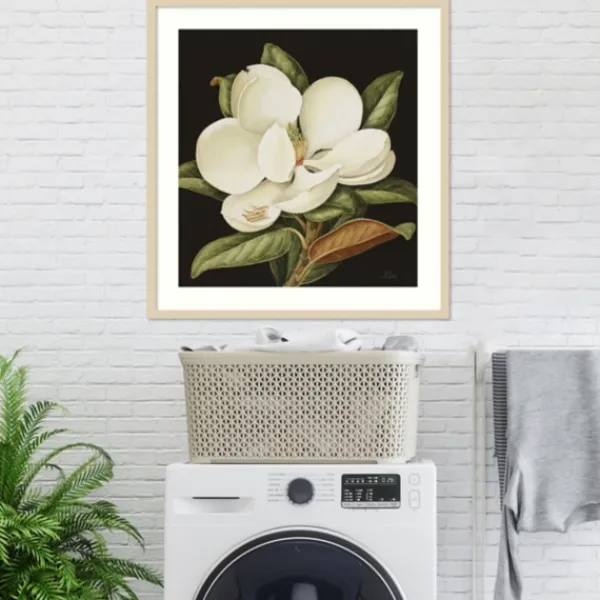 Framed Art-Kirkland's Home Magnolia Grandflora Framed Art Print White/Green/Black