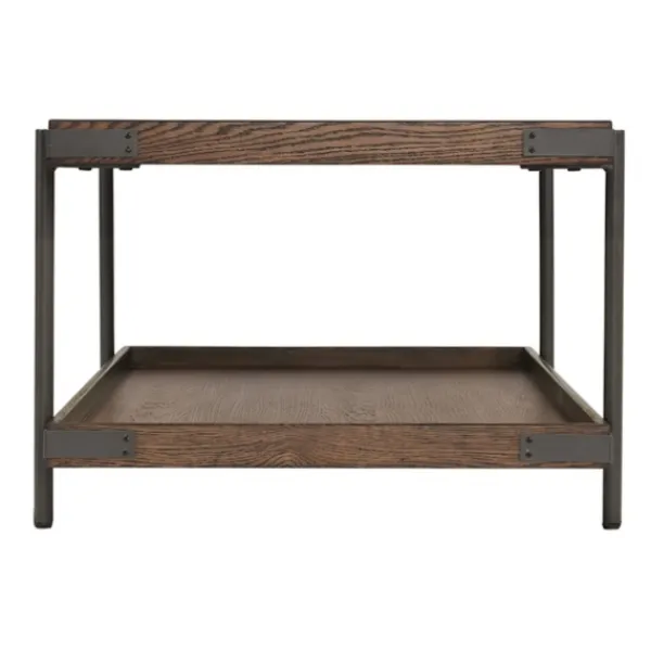 Coffee Tables-Kirkland's Home Mahogany Oak Wood Tray Top Coffee Table Brown
