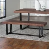 Dining Chairs-Kirkland's Home Mahogany Solid Pine Two-Tone Dining Bench Brown