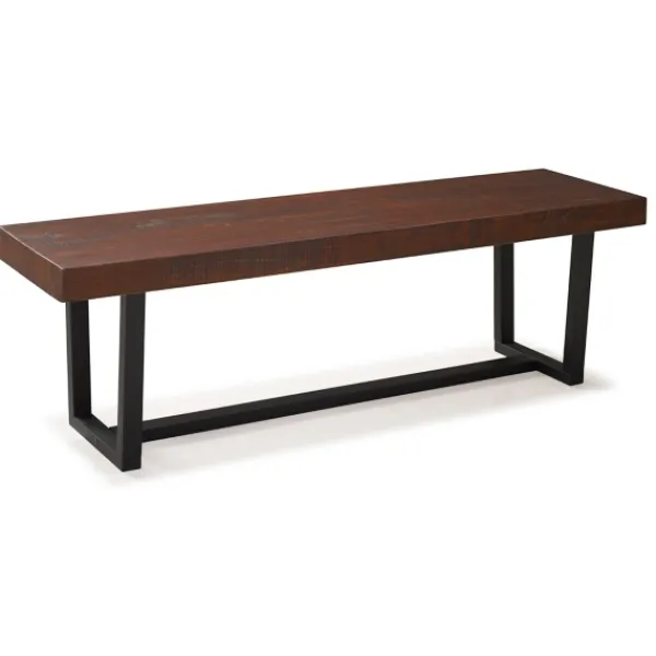 Dining Chairs-Kirkland's Home Mahogany Solid Pine Two-Tone Dining Bench Brown