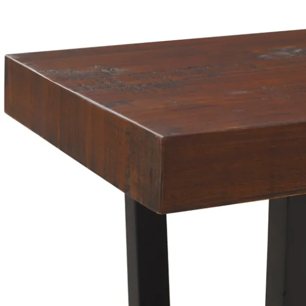 Dining Chairs-Kirkland's Home Mahogany Solid Pine Two-Tone Dining Bench Brown