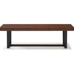Dining Chairs-Kirkland's Home Mahogany Solid Pine Two-Tone Dining Bench Brown