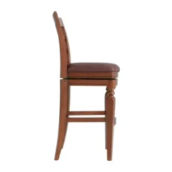Bar Stools & Counter Height Stools-Kirkland's Home Mahogany Trellis Swivel Bar Stool Brown