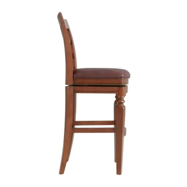 Bar Stools & Counter Height Stools-Kirkland's Home Mahogany Trellis Swivel Bar Stool Brown