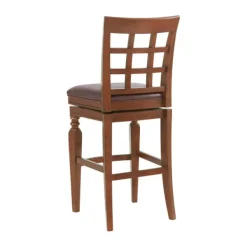 Bar Stools & Counter Height Stools-Kirkland's Home Mahogany Trellis Swivel Bar Stool Brown
