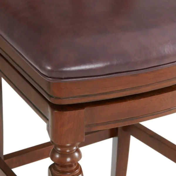 Bar Stools & Counter Height Stools-Kirkland's Home Mahogany Trellis Swivel Bar Stool Brown