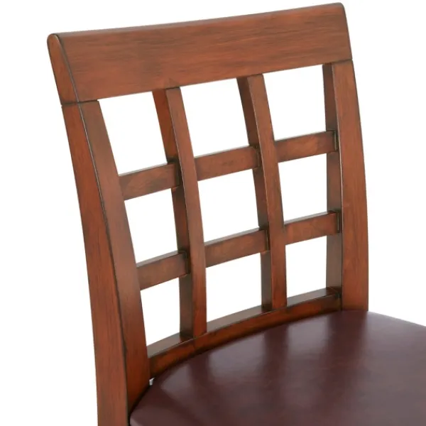 Bar Stools & Counter Height Stools-Kirkland's Home Mahogany Trellis Swivel Counter Stool Brown