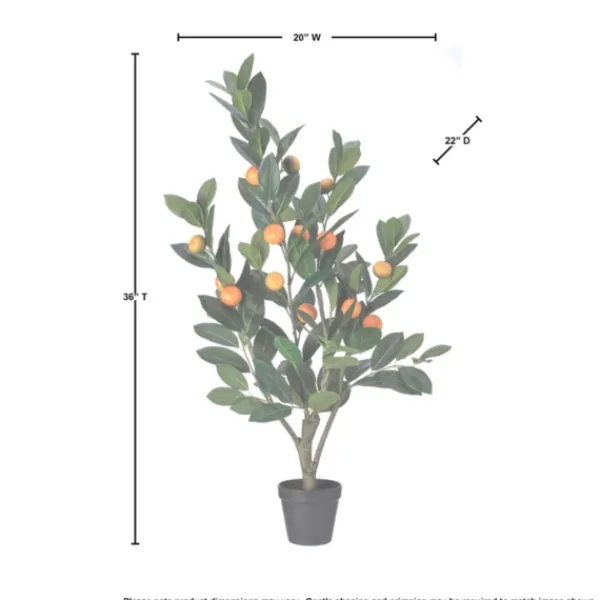 Trees & Topiaries-Kirkland's Home Mandarin Orange Tree In Black Planter