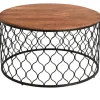 Coffee Tables-Kirkland's Home Mango Wood And Black Iron Coffee Table Brown