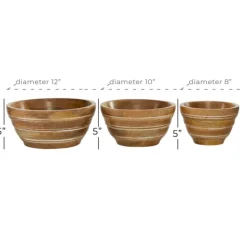 Decorative Bowls & Jars-Kirkland's Home Mango Wood Bowls, Set Of 3 Brown