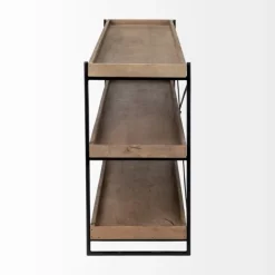 Console Tables-Kirkland's Home Mango Wood Metal Frame Console Table Brown
