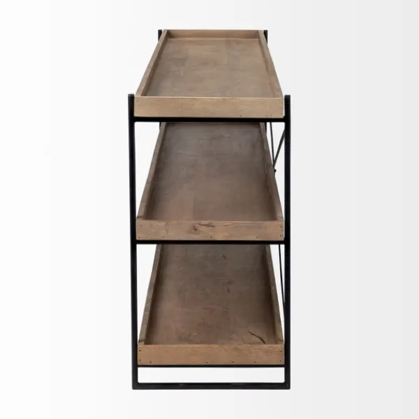 Console Tables-Kirkland's Home Mango Wood Metal Frame Console Table Brown