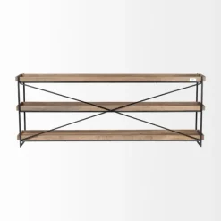 Console Tables-Kirkland's Home Mango Wood Metal Frame Console Table Brown