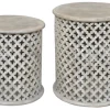 Accent & End Tables-Kirkland's Home Mango Wood Pierced Accent Tables, Set Of 2