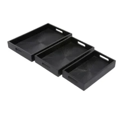Decorative Trays-Kirkland's Home Mango Wood Trays, Set Of 3 Black
