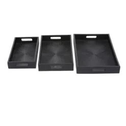 Decorative Trays-Kirkland's Home Mango Wood Trays, Set Of 3 Black