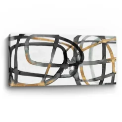 Canvas Art-Kirkland's Home Many Ways Abstract Canvas Art Print, 60X30 In. White/Black/Gold