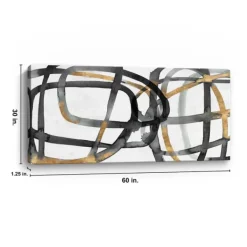 Canvas Art-Kirkland's Home Many Ways Abstract Canvas Art Print, 60X30 In. White/Black/Gold