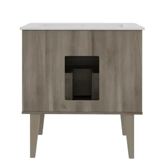 Bathroom Furniture-Kirkland's Home Maple Corinth Wood Sink Vanity Gray