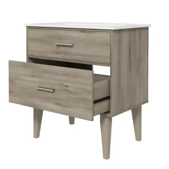 Bathroom Furniture-Kirkland's Home Maple Corinth Wood Sink Vanity Gray