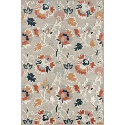 Outdoor Rugs-Kirkland's Home Mara Floral Blossom Indoor/Outdoor Area Rug, 5X7 Gray/White/Multi