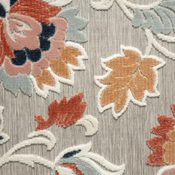 Outdoor Rugs-Kirkland's Home Mara Floral Blossom Indoor/Outdoor Area Rug, 5X7 Gray/White/Multi
