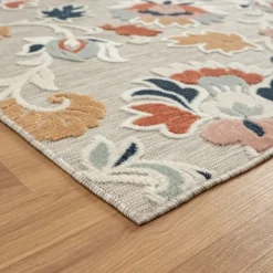 Outdoor Rugs-Kirkland's Home Mara Floral Blossom Indoor/Outdoor Area Rug, 5X7 Gray/White/Multi