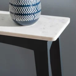 Console Tables-Kirkland's Home Marble And Black Wood Console Table