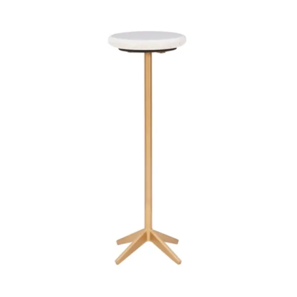 Accent & End Tables-Kirkland's Home Marble And Gold Base Cocktail Table White