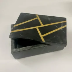 Baskets & Boxes-Kirkland's Home Marble And Gold Box Black