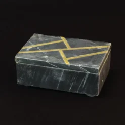 Baskets & Boxes-Kirkland's Home Marble And Gold Box Black