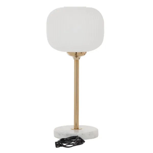 Table Lamps-Kirkland's Home Marble And Gold Metal Globe Table Lamp White
