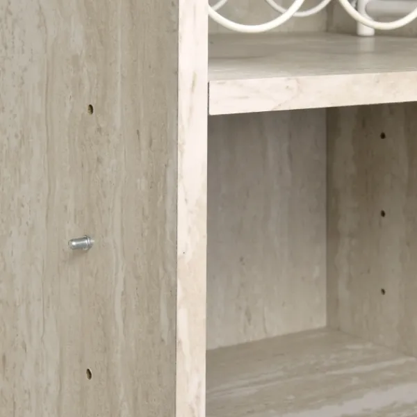 Cabinets & Sideboards-Kirkland's Home Marble Finish Gold Handle Storage Cabinet
