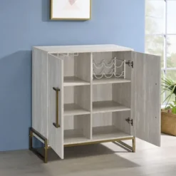 Cabinets & Sideboards-Kirkland's Home Marble Finish Gold Handle Storage Cabinet