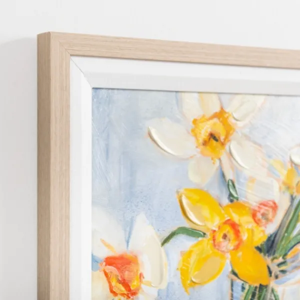 Framed Art-Kirkland's Home March Daffodils Framed Art Print White/Blue/Yellow