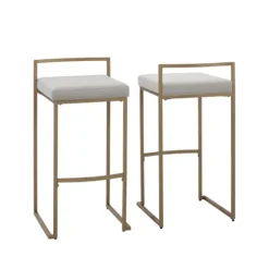 Bar Stools & Counter Height Stools-Kirkland's Home Marley And Gold Bar Stools, Set Of 2 Gray