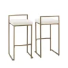 Bar Stools & Counter Height Stools-Kirkland's Home Marley Cream And Gold Bar Stools, Set Of 2 White