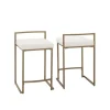 Bar Stools & Counter Height Stools-Kirkland's Home Marley Cream And Gold Counter Stools, Set Of 2 White