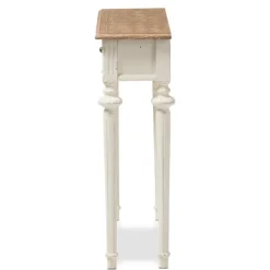 Console Tables-Kirkland's Home Marquetterie Whitewashed Oak Top Console Table