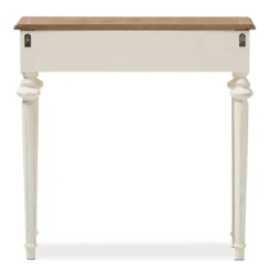 Console Tables-Kirkland's Home Marquetterie Whitewashed Oak Top Console Table