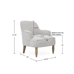 Accent Chairs-Kirkland's Home Martha Stewart Extended Seat Accent Chair Gray