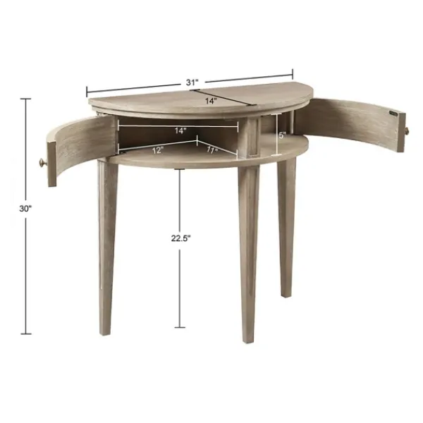 Console Tables-Kirkland's Home Martha Stewart Half Moon Console Table Tan