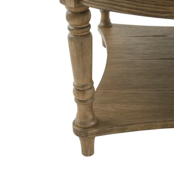 Benches & Ottomans-Kirkland's Home Martha Stewart Round Cream Ottoman With Shelf Ivory