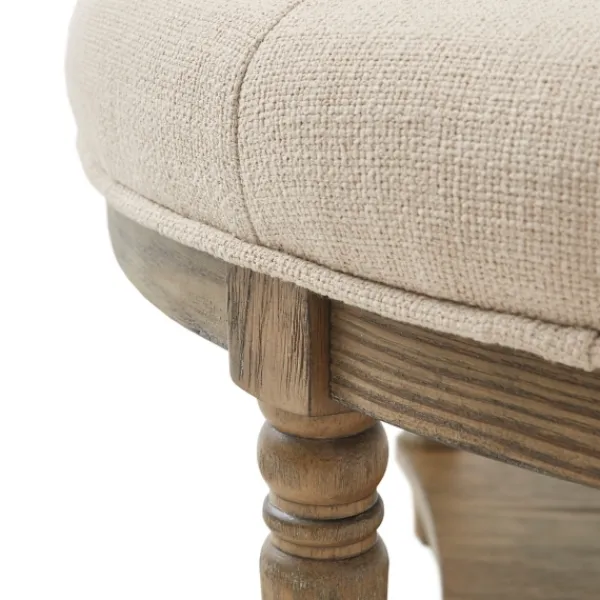 Benches & Ottomans-Kirkland's Home Martha Stewart Round Cream Ottoman With Shelf Ivory