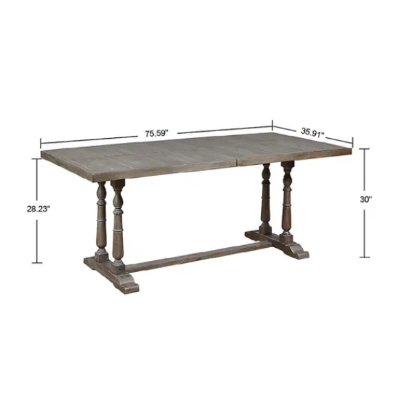 Dining Tables-Kirkland's Home Martha Stewart Tiffany Pedestal Dining Table Gray